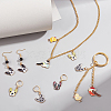 12Pcs 4 Style Alloy Enamel Dog Charms Locking Stitch Makers HJEW-PH01589-4