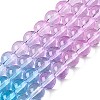 Baking Painted Transparent Glass Beads X-DGLA-M001-8mm-10-4