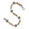 Ion Plating(IP) Two Tone 201 Stainless Steel Column & Oval Link Chain Bracelet BJEW-B078-30GP-5