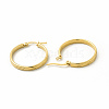 201 Stainless Steel Leaf Pattern Hoop Earrings with 304 Stainless Steel Pins for Women EJEW-M214-04D-G-1