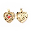 Brass Cubic Zirconia Pendants ZIRC-I062-28A-G-1