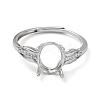 Adjustable 925 Sterling Silver Finger Ring Components STER-K179-03P-2