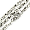 Fashionable 304 Stainless Steel Rope Chain Necklace Making STAS-A028-N039P-S-2