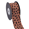 Leopard Print Polyester Ribbon OCOR-WH0047-43A-1