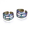 304 Stainless Steel Hollow Wide Cuff Ring RJEW-N038-103-1