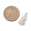 Natural Rose Quartz Round Beaded Pendants PALLOY-JF02867-04-2