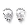 Brass Micro Pave Clear Cubic Zirconia Lobster Claw Clasps ZIRC-Q024-15P-2
