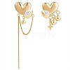 Clear Cubic Zirconia Heart with Moon & Star Asymmetrical Earrings JE968A-1