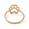 Ion Plating(IP) 201 Stainless Steel Paw Print Finger Ring RJEW-J051-25G-3