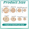 16Pcs 4 Styles 1-Hole Alloy Shank Buttons BUTT-HY0001-16MS-2