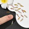SHEGRACE Brass Pave Cubic Zirconia Trapezoid Connector Charms XGRQ2O049-444A-G-5