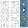 4 Sheets 11.6x8.2 Inch Stick and Stitch Embroidery Patterns DIY-WH0455-142-1