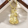 Brass Micro Pave Clear Cubic Zirconia Grim Reaper Pendant Necklaces NJEW-C071-01B-G-2