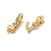 Brass Micro Pave Clear Cubic Zirconia Fold Over Clasps KK-G419-31G-3