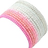 Pink Color Palette Glass Seed Beaded Stretch Bracelet Sets BJEW-MZ00102-5