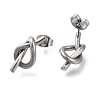 304 Stainless Steel Knot Stud Earrings EJEW-C117-01P-2