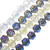 Electroplate Transparent Glass Beads Strands EGLA-N008-018-2