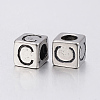 304 Stainless Steel Large Hole Letter European Beads LS-STAS-H428-01AS-C-2