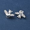 Brass Micro Pave Clear Cubic Zirconia Beads KK-G531-05S-2