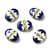 Handmade Printed Porcelain Beads PORC-F005-01F-1