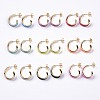 Brass Enamel Stud Earrings EJEW-A093-08G-1