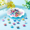 50Pcs 10 Colors Opaque Resin Rondelle European Beads RESI-TA0005-47-6