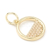 Brass Micro Pave Clear Cubic Zirconia Charms ZIRC-B010-33G-3