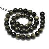 Natural Golden Sheen Obsidian Beads Strands X-G-S150-20-8mm-2