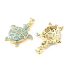 Brass Micro Pave Sky Blue Cubic Zirconia Pendants CU-CBA6938-05G-03-2