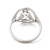 Non-Tarnish 304 Stainless Steel Holllow Human Adjustable Ring for Women RJEW-M149-16P-2