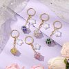 Glass Seed Bead Cube with Acrylic Star Keychain KEYC-MZ00027-2