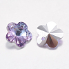 Faceted Glass Rhinestone Charms RGLA-F055-12x12-001VL-2