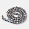 Electroplate Opaque Solid Color Glass Beads Strands EGLA-A034-P6mm-L13-2