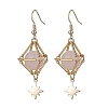 Natural Rose Quartz Dangle Earrings EJEW-JE05499-02-1