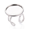 304 Stainless Steel Cuff Ring Findings STAS-S080-040H-P-1