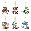 DIY Diamond Painting Animal & Rugby Keychain Kits PW-WG74B58-01-5