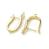 Brass Micro Pave Clear Cubic Zirconia Hoop Earring Findings EJEW-C185-01G-03-3