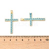 Brass Micro Pave Sky Blue Cubic Zirconia Pendants CU-CBA9CBD-01G-3
