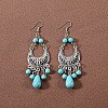 Bohemian tassel turquoise earrings JU8957-32-1