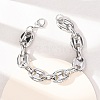 304 Stainless Steel Coffee Bean Link Chain Bracelets for Women Men LS-BJEW-F529-10B-P-1