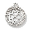 Rack Plating Brass Micro Pave Clear Cubic Zirconia Pendant Cabochon Setttings LS-KK-L224-048P-1