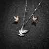 Stainless Steel Pendant Neckllace and Earrings Sets PW-WG4042D-02-1