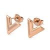 PVD Vacuum Plating 304 Stainless Steel Stud Earring EJEW-C099-03RG-2