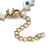Moon with Evil Eye Enamel Link Chain Bracelet BJEW-G683-01G-4