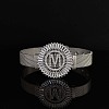 Brass Micro Pave Clear Cubic Zirconia Bangles for Women FS-WGA7409-50-1