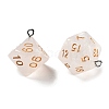 7 Styles Transparent Resin Polyhedral Dice Pendants Set RESI-A029-01F-2