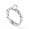 Adjustable Brass Micro Pave Clear Cubic Zirconia Finger Rings RJEW-L098-003A-P-2