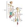 Ocean Theme 304 Stainless Steel Porcelain Shell Shape Dangle Stud Earrings FS-WGD34F1-02-1