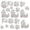 19Pcs Waterproof PVC Colored Laser Stained Window Film Adhesive Stickers DIY-WH0256-098-1