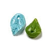 Synthetic Coral Dyed Leaf Charms CORA-Q034-01-2